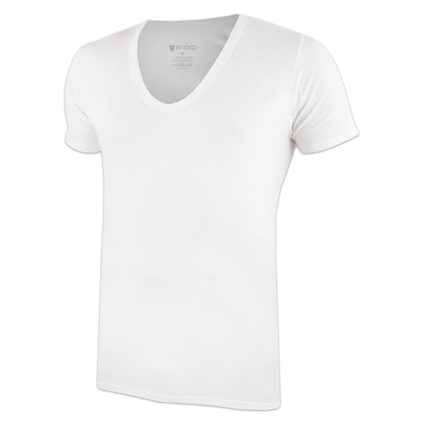 Image de FCLOCO - Deep V-Neck T-shirt - Blanc