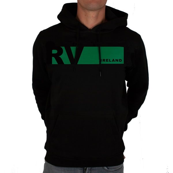 Image de Rugby Vintage- Sweat A Capuche Colour Banner Irlande - Noir/Vert