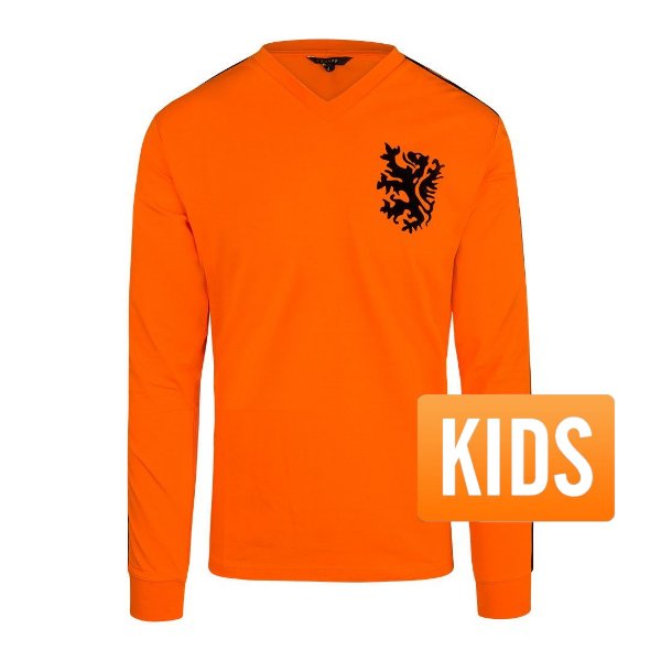 Cruyff - Holland Retro Football Shirt WC 1974 + Number 14 - Kids (Longsleeves)