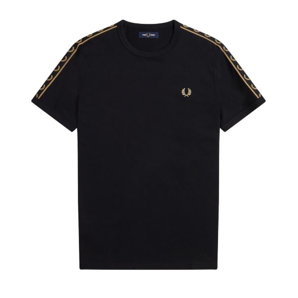 Fred Perry - Contrast Tape Ringer T-Shirt - Black/ Gold