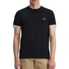 Fred Perry - Striped Cuff T-Shirt - Zwart