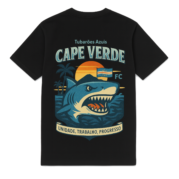 FC ELEVEN - Kaapverdië Tubaroes Azuis Heavy T-Shirt - Zwart